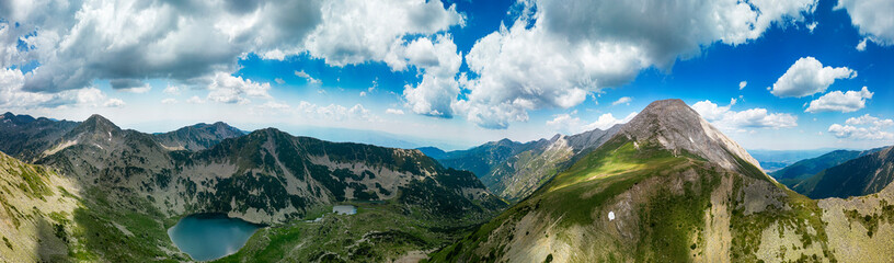 Fototapeta premium Amazing Aerial view Pirin Mountain near Vihren hut, Bulgaria