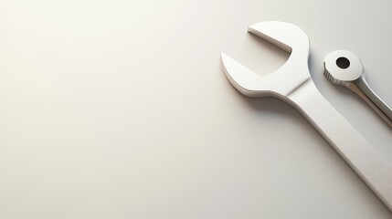 Obraz premium White wrenches with on plain background; repair concept.