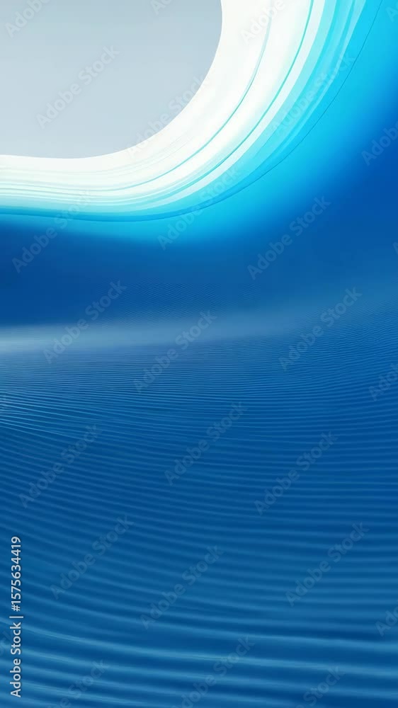 Poster shades of cyan and light blue blend with wavy pattern, forming abstract aquatic background with laye