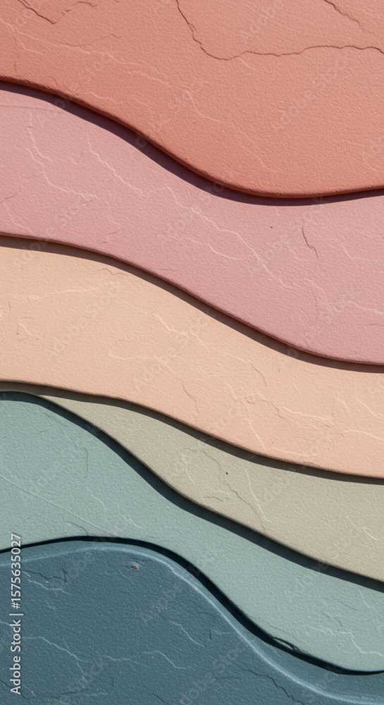 Poster Abstract Color Palette: A captivating abstract image showcasing a harmonious arrangement of multicolored, undulating lines, creating a sense of depth, texture, and artistic expression.