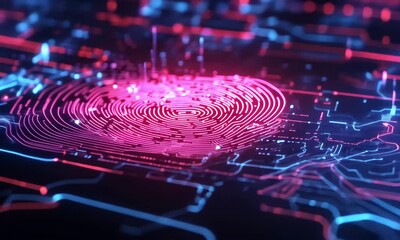 4K Abstract digital fingerprint animation video fingerprint identification video fingerprint video biometric security video biometric scan video fingerprint security animated video - Powered by Adobe