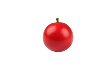 Shiny red tomato against black backdrop