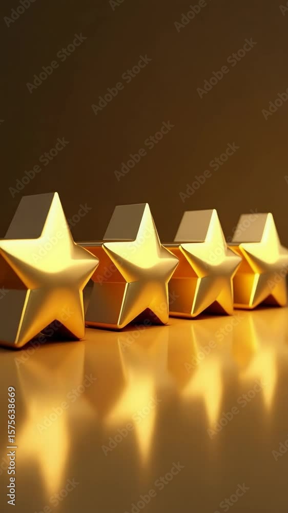 Poster gold five star rating feedback on virtual sreen. customer review satisfaction feedback. concept of s