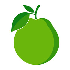 green apple with leaf