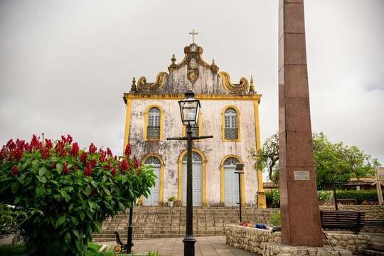 Historic church facade with ornate architecture.
