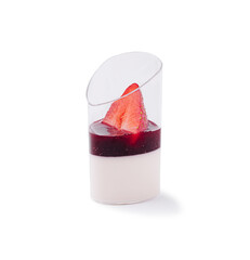 Delicious strawberry dessert served in a unique glass at a summer gathering