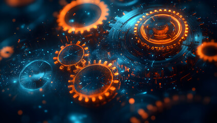 Vibrant Business Process Management Efficiency Portrayed by Moving Interlocked Gears and Cogs Symbolizing Optimized Workflow and Collaborative Operational Systems 92914364 1