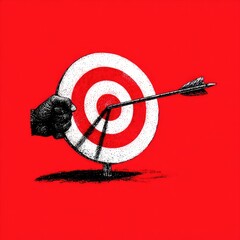 Fist striking target; arrow lodged