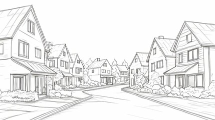 Sketch of a residential neighborhood.