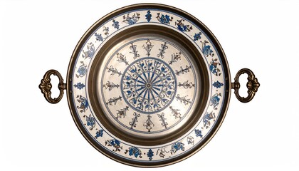 Fototapeta premium Decorative round serving platter with ornate designs