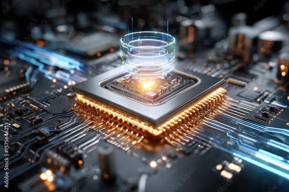 Poster advanced microchip technology is transforming modern computing and electronics