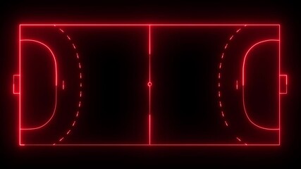 Handball field icon animation on black background. futuristic digital icon video of a high-tech Handball field . - Powered by Adobe