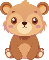 Obraz premium Adorable Cartoon Bear Cub Face