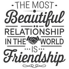 Happy Friendship Day Hand Lettering Typography Design