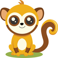 Obraz premium Adorable Baby Monkey Vector Design 