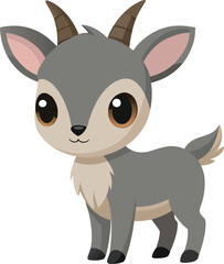 Obraz premium Gray Fawn with White Chest Vector 
