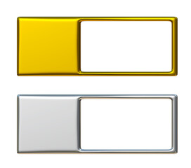 Gold and silver label design on png transparent background.