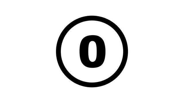 Countdown timer from 5 to 0 seconds real time. Animated number 5 countdown graphic on White background with modern minimalist design.