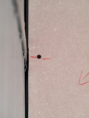 plasterboard plates screwed together without joining tape.