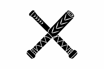 Obraz premium Baton icon silhouette vector illustration