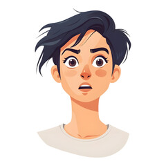 Surprised character expression digital art portrait studio close-up emotions