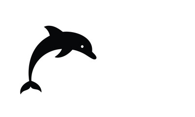 Fototapeta premium Leaping Dolphin Silhouette: Aquatic Mammal Icon, Ocean Wildlife Graphic