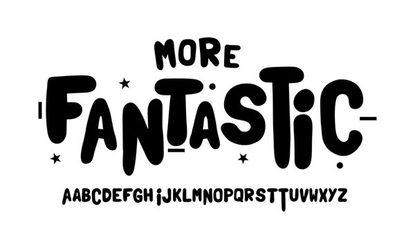 Playful cartoon Font, funky typeface for joyful brings life designs like children's artwork, birthday invitations, playful branding, and carnival