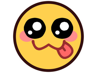 シンプルでかわいい絵文字の顔イラスト素材