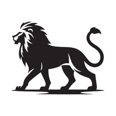 lion vector silhouette clip art logo design illustration. roaring head face collections.