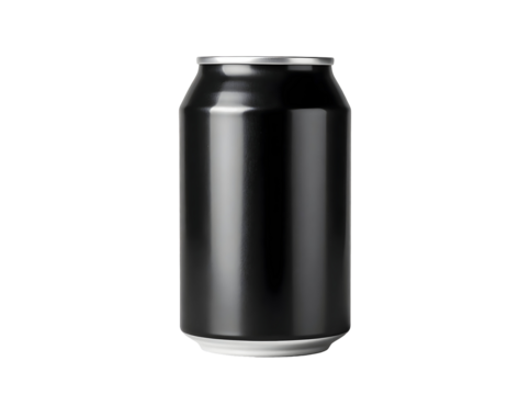 Isolated blank black aluminum can product