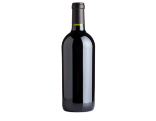 Elegant red wine bottle on black