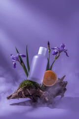 bottle of perfume with flower