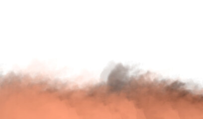 Dust sand soil particles isolated on transparent background. Sandstorm sand dust explosion rising. Design elements for Compositing, covering, overlay, in PNG