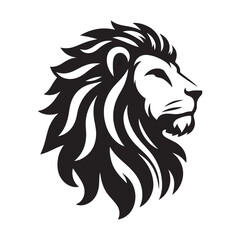 lion vector silhouette clip art logo design illustration. roaring head face collections.