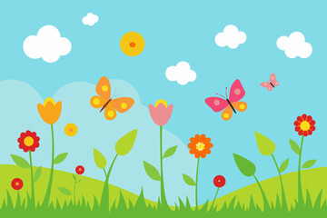 spring background with flowers