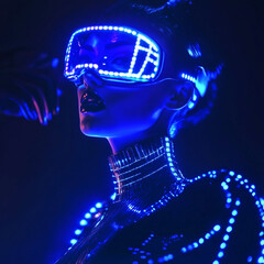 A girl is using the technology to see the world 