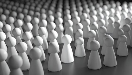 Fototapeta premium Crowd of simple figures