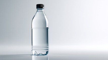 Clear Water Bottle Isolated on White Background