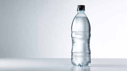 Clear Water Bottle Isolated on White Background