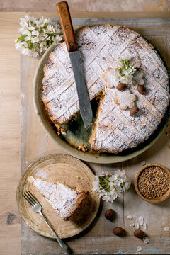Homemade Cake Pastiera Napolitano With wheat grains