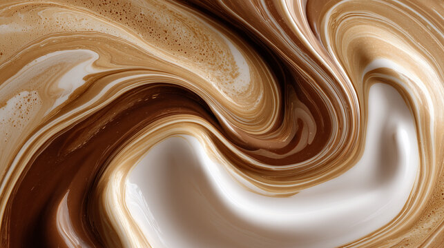 Marbled Coffee and Cream Swirl in Abstract Pattern