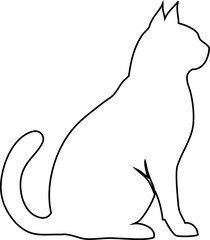 cat sitting icon in outline vector