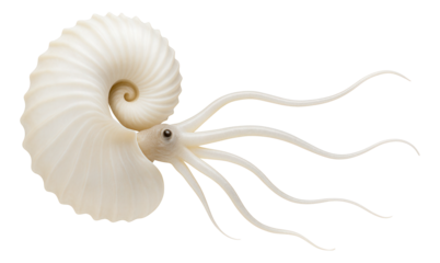 Argonaut with delicate, papery shell and slender, elongated arms