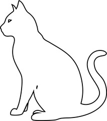  cat outline icon, great for branding, labels, stickers, and feline graphics.