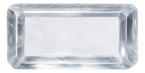 Potassium chloride crystal displaying cuboidal shape and transparent look