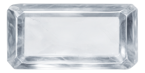 Potassium chloride crystal displaying cuboidal shape and transparent look