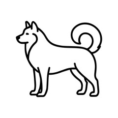 line icon Samoyed dog vector on white background
Vector icon of dog breed on white background