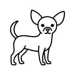 line icon Chihuahua dog vector on white background
Vector icon of dog breed on white background