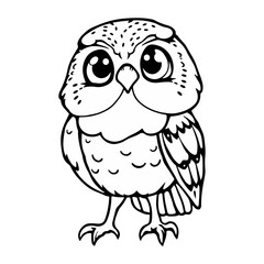 Cute owl sketch vector illustration isolated on white background ai generated