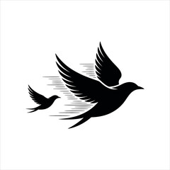 vector silhouette of a bird